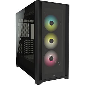 CC-9011212-WW Corsair iCUE 5000X RGB Tempered Glass Mid-Tower Smart Case Black