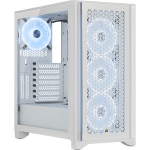 CC-9011232-WW Corsair iCUE 4000D ATX RGB AIR FLOW QL Edition Mid-Tower Case White