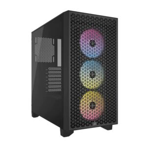 CC-9011255-WW Corsair 3000D RGB Solid Steel Front ATX Tempered Glass Black