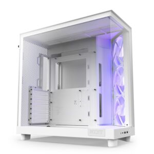 CC-H61FW-R1 NZXT  H6 Flow RGB Compact Dual-chamber Mid Tower ATX Case - White