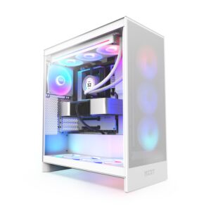 CM-H72FW-R1 NZXT  H7 Flow RGB (2024) Tempered Glass Mid-Tower ATX Case White