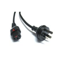 011.180.2121 1m Lockable IEC C13 - Australian 3-Pin Plug: Black