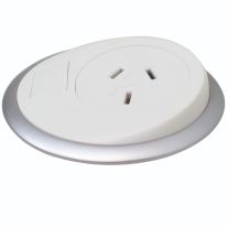 [015.051.0008] 015.051.0008 OE Elsafe: Pixel 1 x GPO / 1 x Data Coupler with 800mm Lead and J Coupler - White/Silver