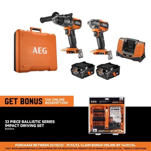 A18X2BA142C 18V 4.0Ah 2-Piece Brushless FORCE Combo Kit