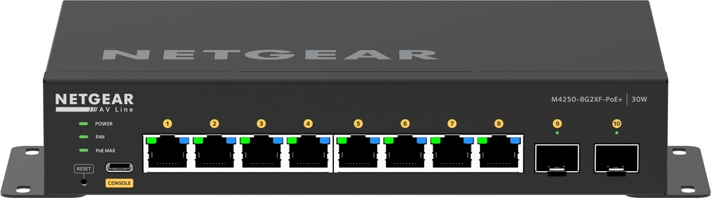 [GSM4210PX-100AUS] GSM4210PX-100AUS Netgear 8x1G PoE+ 220W and 2xSFP+ Managed Switch
