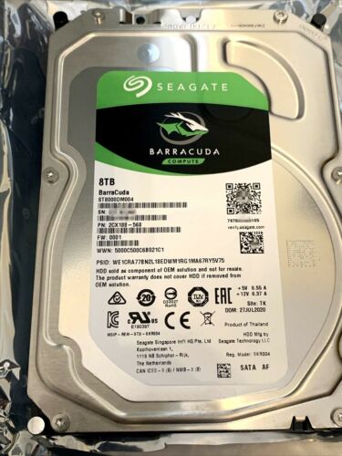 ST8000DM004 BarraCuda 3.5" 8TB SATA Internal Hard Drive HDD 256MB