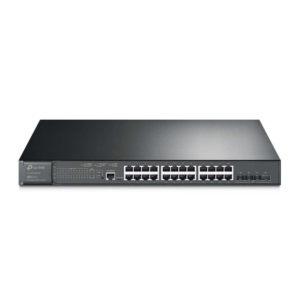 [TL-SG3428XMP] TL-SG3428XMP TP-Link  | JetStream 24 port Gigabit and 4 SFP+ Managed Switch including 24 PoE+ Ports