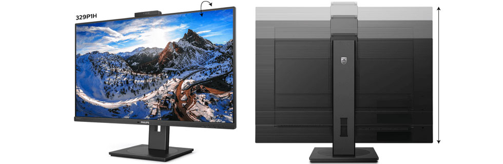 [326P1H] 326P1H 31.5" IPS 2K Slim Bezel USB-C Docking Monitor with Pop-Up Webcam