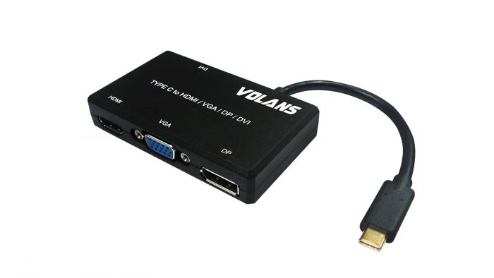 [VL-UCHDVP] VL-UCHDVP 4-in-1 USB Type-C to HDMI/VGA/DP/DVI Adapter