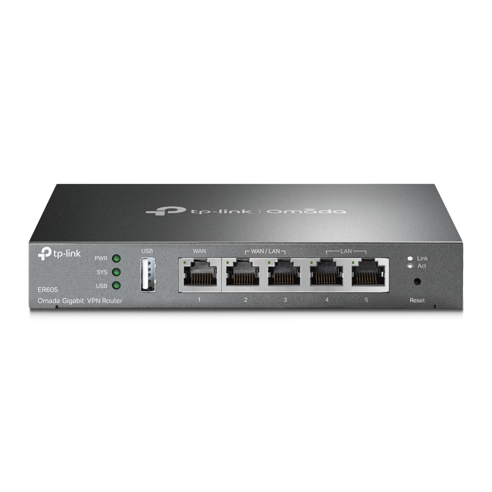 [ER605] ER605 TP-Link TL- (TL-R605) SafeStream Gigabit Multi-WAN VPN Router PPPoE 1 WAN 3 Changeable WAN/LAN Ports 10BASE-T, Centralised Cloud, Omada