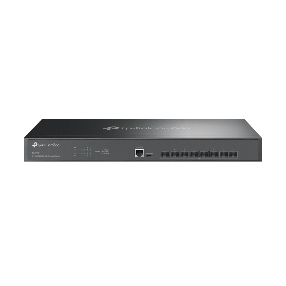 [SX3008F] SX3008F TP-Link  JetStream 8-Port 10GE SFP+ L2+ Managed Switch, SFP+, Omada SDN, Static Routing, L2/L3/L4 QoS, IGMP snooping, Standalone Management