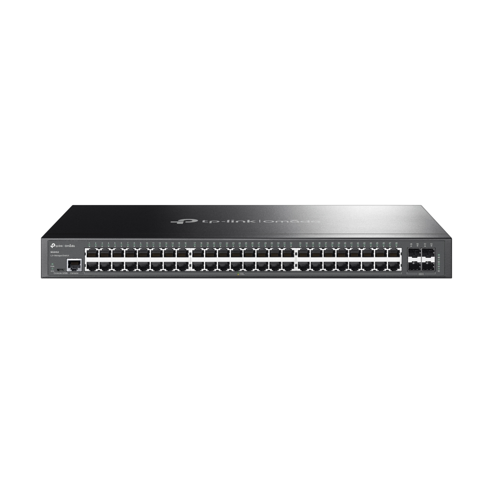 [SG3452] SG3452 TP-Link  JetStream 48-Port Gigabit L2 Managed Switch, 4 SFP Slots, Omada SDN, Centralised Mgt, Static Routing  (T2600G-52TS)