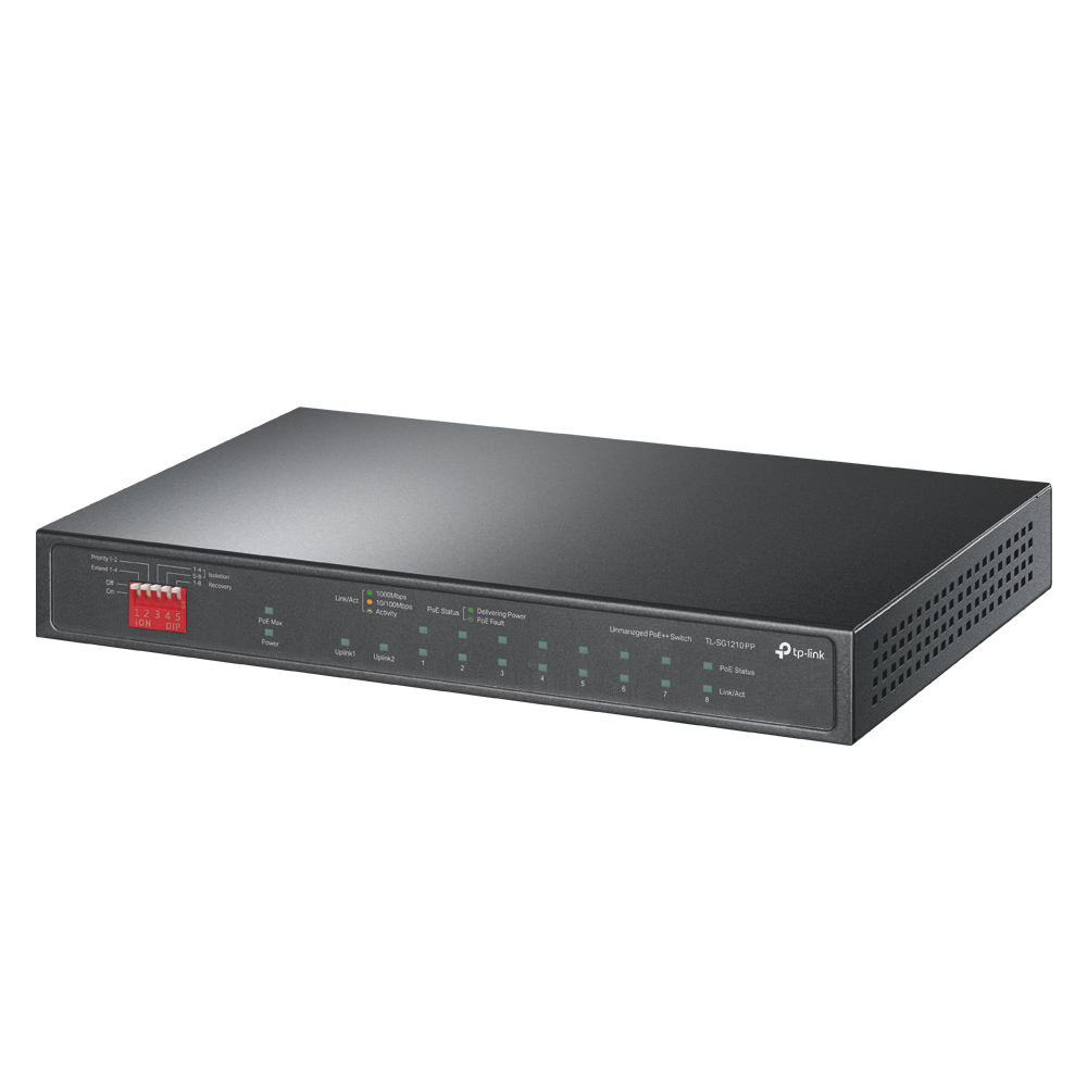 [TL-SG1210PP] TL-SG1210PP TP-Link  10-Port Gigabit Desktop Switch with 6-Port PoE+ and 2-Port PoE++