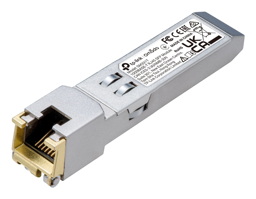 [SM331T] SM331T TP-Link TL- 1000BASE-T RJ45 SFP Module. 100m Reach Over UTP Cat 5e Or Above Cable, 1000BASE-T, TX Disable, Hot Swappable