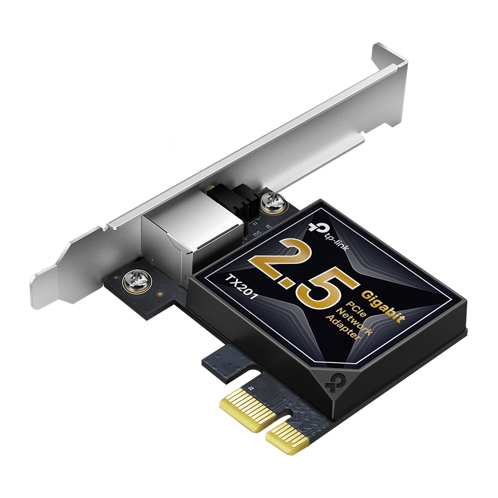 [TX201] TX201 TP-Link  2.5 Gigabit PCI Express Network Adapter Low-Profile & Full-Height Brackets 1× PCI Express 2.1 x 1, 1× RJ45 Gigabit/Megabit Port (NIC)