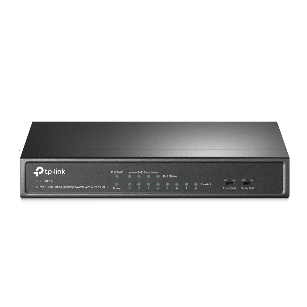[6935364021665] 6935364021665 TP-Link TL-SF1008P 8-Port 10/100Mbps Desktop Unmanaged Switch 4-Port PoE 57W IEEE 802.3af, Fanless