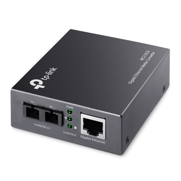 [6935364030445] 6935364030445 TP-Link MC210CS 1000Mbps RJ45 to 1000Mbps single-mode SC fiber Converter, Full-duplex, up to 15Km, switching power adapter, chassis TL-MC1400 rack-mou