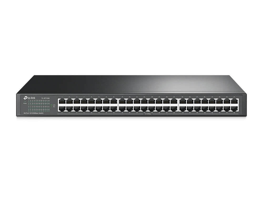 [6935364021702] 6935364021702 TP-Link TL-SF1048 48-Port 10/100Mbps Rackmount Switch energy-efficient Supports MAC 19-inch rack-mountable steel case 100% Data filtering