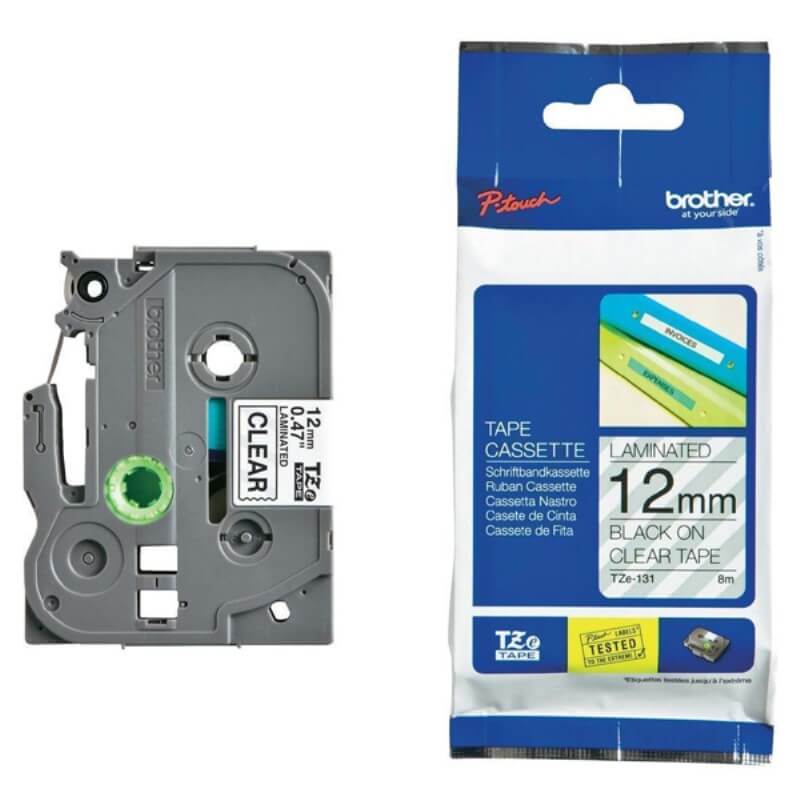 [4977766687997] 4977766687997 Brother 12mm Black on Clear TZE Tape