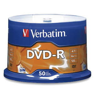 [23942951018] 23942951018 Verbatim DVD-R 4.7GB 50pk Spindle 16x