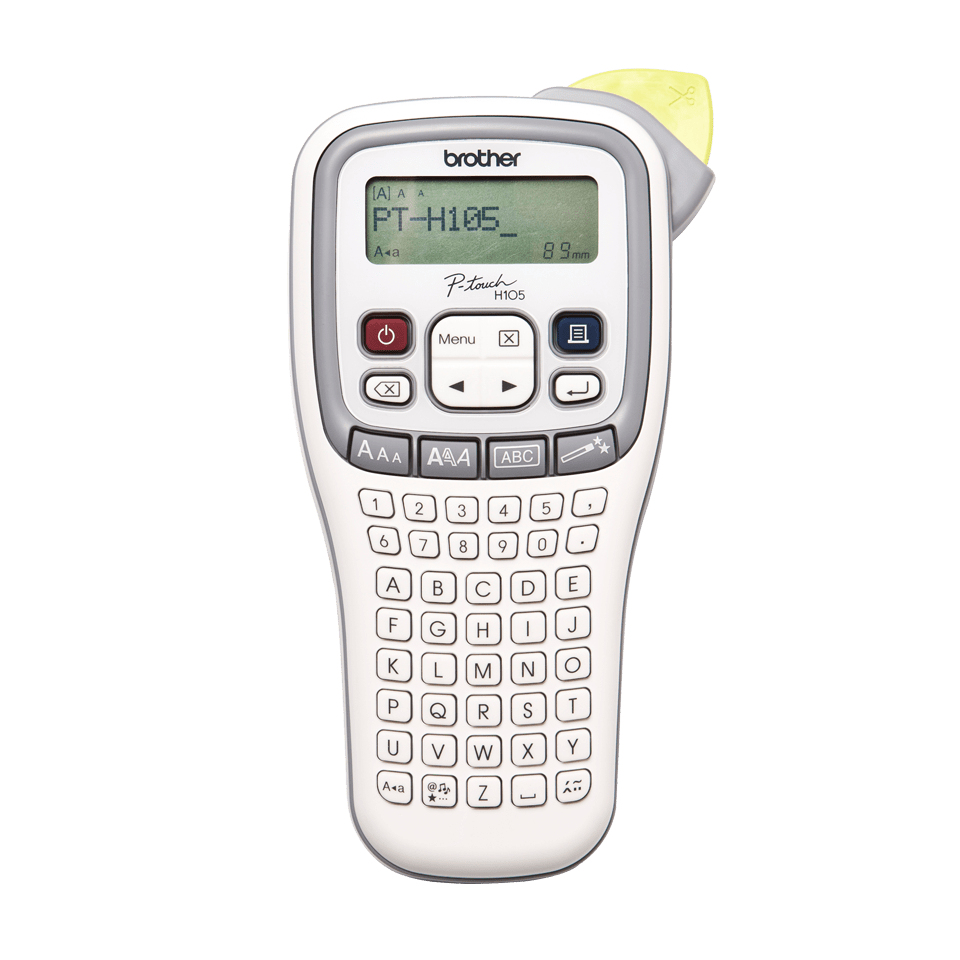 [4977766715126] 4977766715126 Brother PTH105 WHITE/GRAY ACCENT HANDHELD LABELLER - 3.5-12MM TZE TAPE MODEL