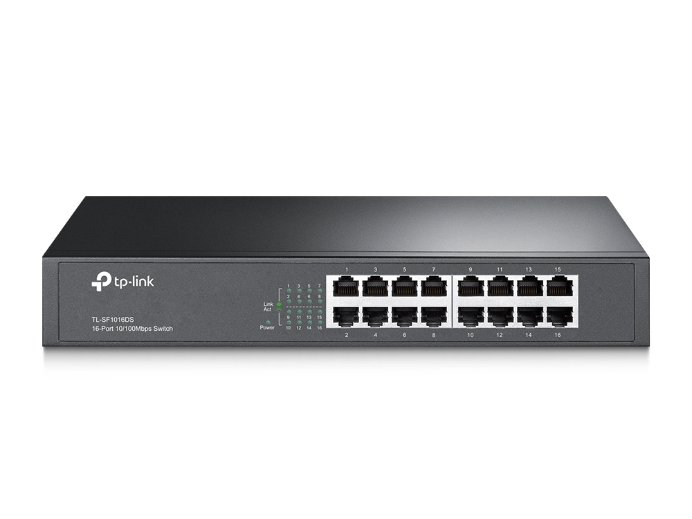 [6935364021535] 6935364021535 TP-Link TL-SF1016DS 16-Port 10/100Mbps Smart Switch or wall-mounting design Plug and play 3.2Gbps Switching Capacity Auto-MDI/MDIX Supports MAC(LS)