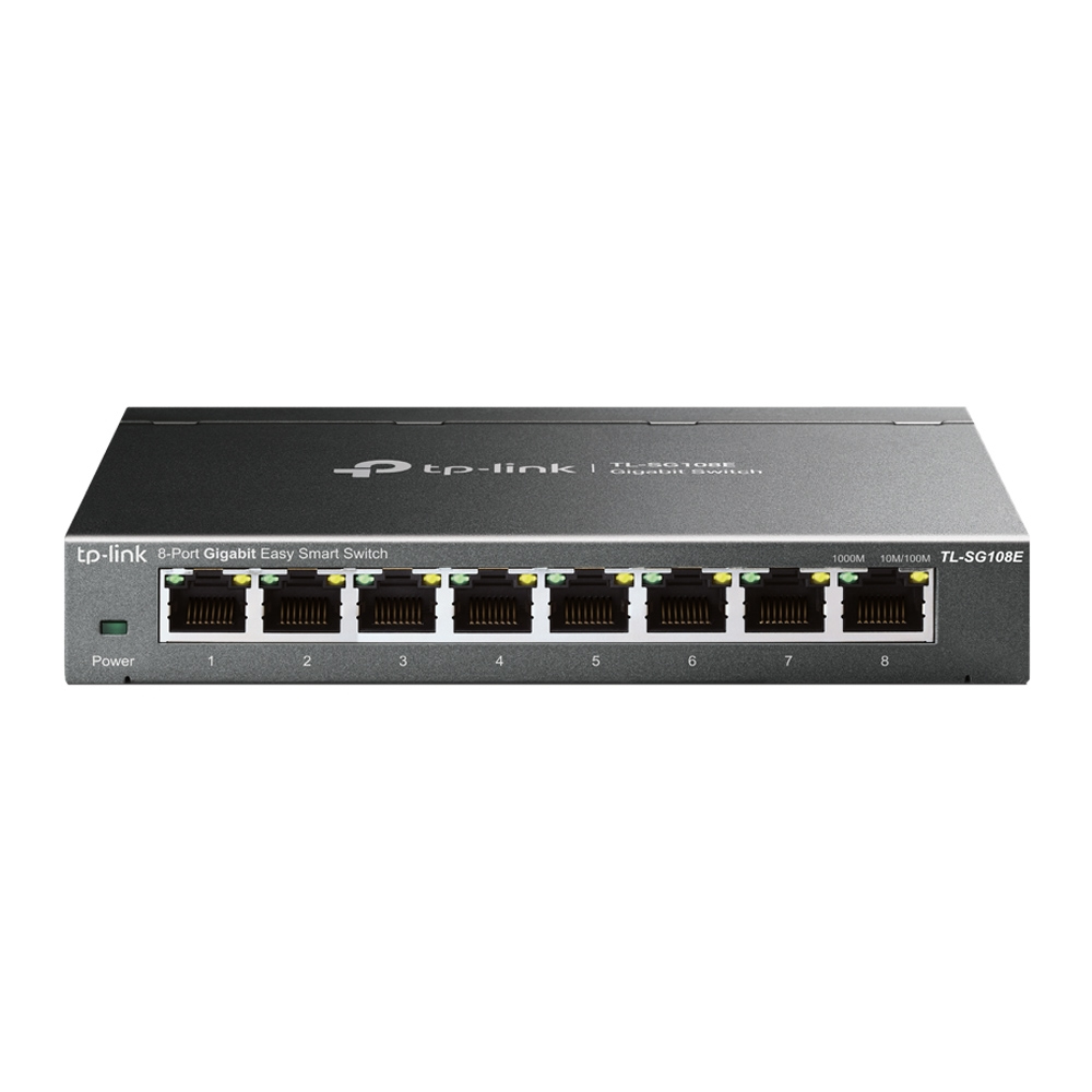 [6935364021856] 6935364021856 TP-Link TL-SG108E 8-Port Gigabit Easy Smart Switch Provides network monitoring, traffic prioritization and VLAN Web-based user interface Fanless