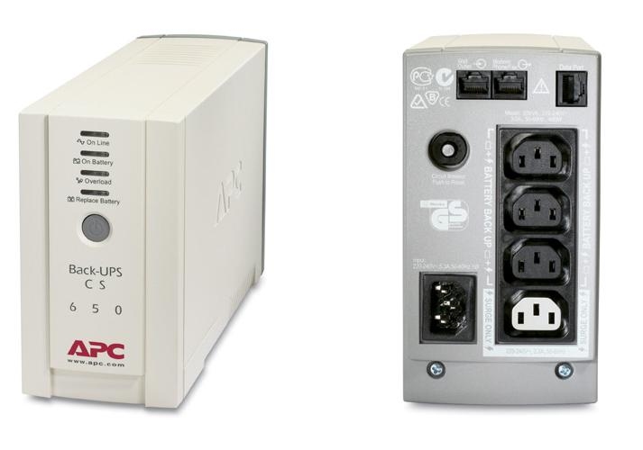 [731304224433] 731304224433 APC Back-UPS 650VA/400W Standby UPS, Tower, 230V/10A Input, 4x IEC C13 Outlets, Lead Acid Battery, User Replaceable Battery
