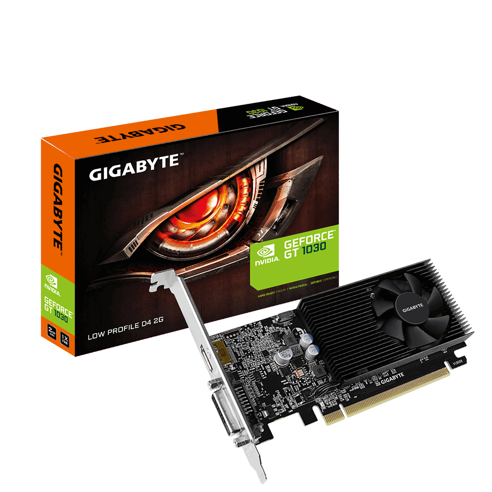 [4719331303280] 4719331303280 Gigabyte nVidia GeForce GT 1030 2GB DDR4 Fan PCIe Video Card 4K @ 60Hz HDMI DVI 2xDisplays Low Profile 1417/1379MHz ~GV-N1030SL-2GL GV-N1030D5-2GL