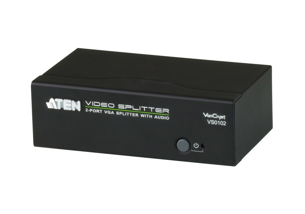 [4710423778856] 4710423778856 Aten Professional Video Splitter 2 Port VGA Splitter with Audio 450MHz, 1920x1440@60Hz, Cascadable to 3 levels (Up to 8 Outputs)
