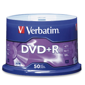 [23942950370] 23942950370 Verbatim DVD+R 4.7GB 50Pk Spindle 16x