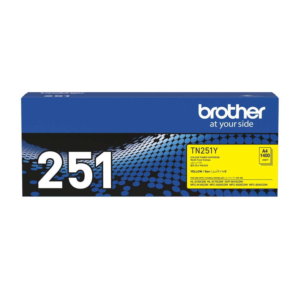 [4977766718899] 4977766718899 Brother TN-251Y - YELLOW TONER CARTRIDGE TO SUIT HL-3150CDN/3170CDW/MFC-9140CDN/9330CDW/9335CDW/9340CDW /DCP-9015CDW(1,400 Pages)