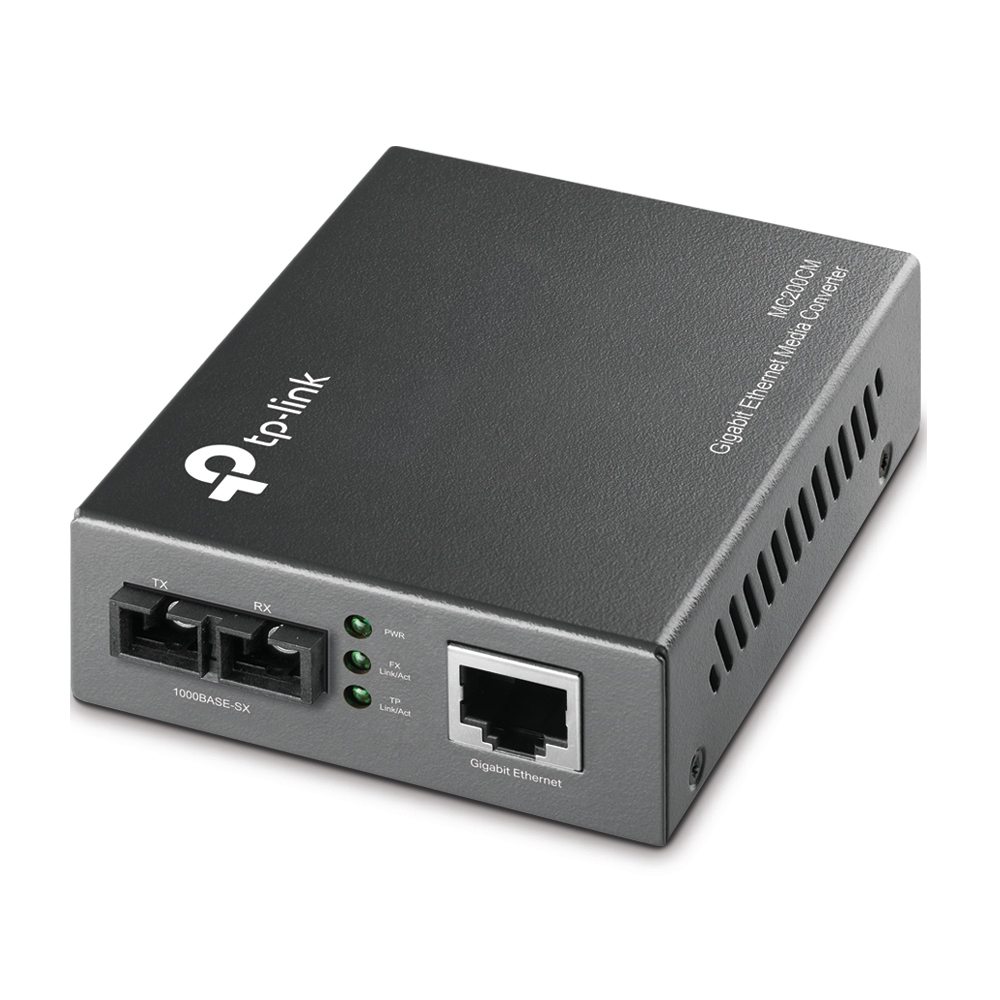 [6935364030438] 6935364030438 TP-Link MC200CM 1000Mbps RJ45 to 1000Mbps multi-mode SC fiber Converter, Full-duplex, up to 550m, switching power adapter, chassis TL-MC1400 rack-moun