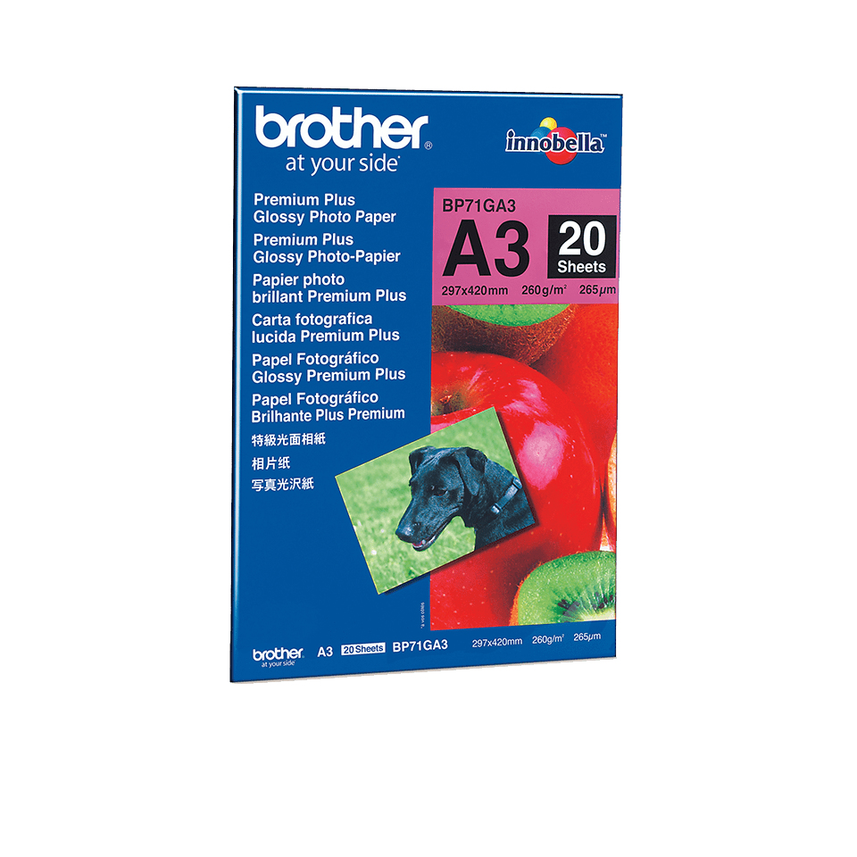 [4977766658409] 4977766658409 Brother A3 Premium Plus Glossy 20 Sheets - 260GSM