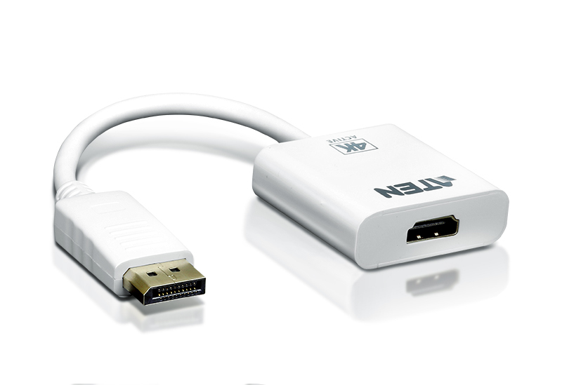 [4719264643736] 4719264643736 Aten 4K DisplayPort to HDMI Active Adapter, Supports VGA, SVGA, XGA, SXGA, UXGA, 1080p   resolutions up to 4K UHD, Supports AMD Eyefinity, DP to HDMI