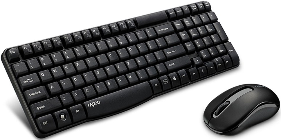 [6940056181763] 6940056181763 RAPOO X1800S 2.4GHz Wireless Optical Keyboard Mouse Combo Black - 1000DPI Nano Receiver 12m Battery (Black)