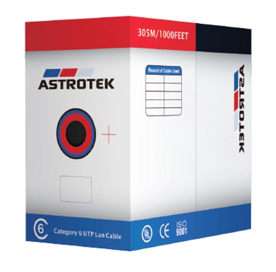 [9320101100548] 9320101100548 Astrotek CAT6 UTP Cable 305m Roll - Orange Full 0.55mm Copper Solid Wire Ethernet LAN Network 23AWG 0.55cu 2x4p LSZH Jacket