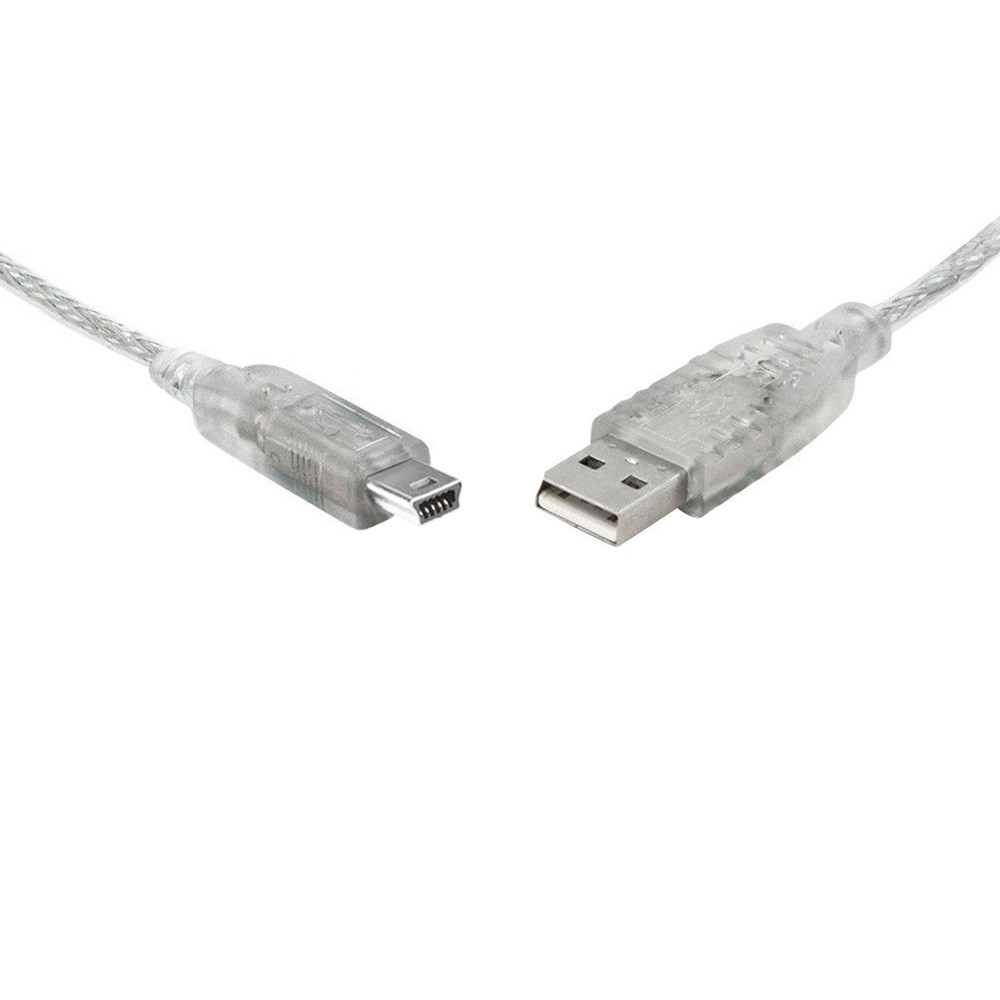 [9341756007952] 9341756007952 8Ware USB 2.0 Cable 3m A to B 5-pin Mini Transparent Metal Sheath UL Approved
