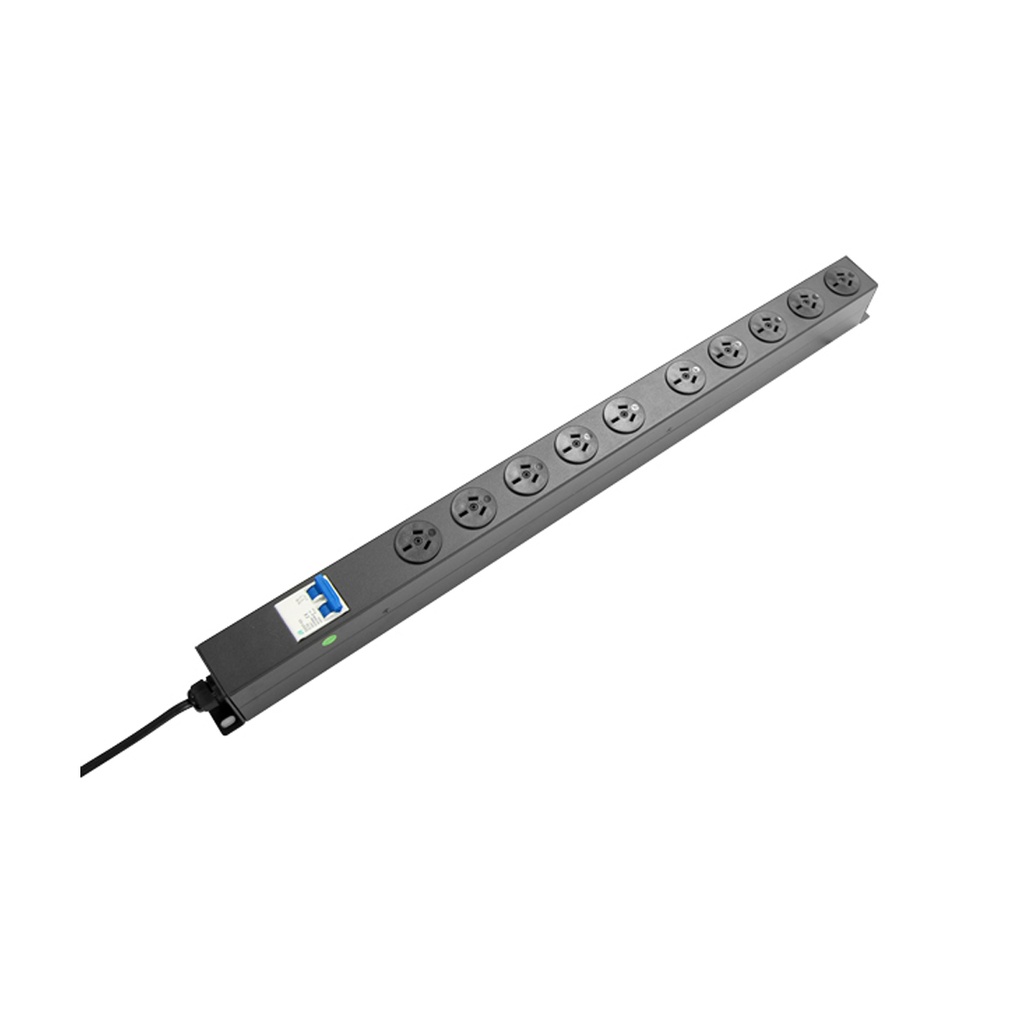 [3968876468690] 3968876468690 PowerShield Vertical PDU with 10A Aus Input plug, 10 x ANZ 10Amp outlets, provides reliable power distribution for vertical installations
