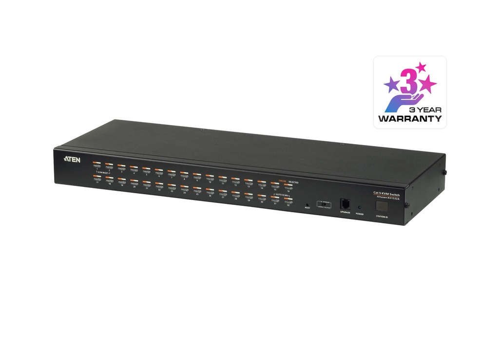 [KVA-KH1532A] KVA-KH1532A Aten Rackmount KVM Switch 1 Console 32 Port Multi-Interface Cat 5, KVM Cables NOT Included, Daisy Chainable for up to 1024 Devices,