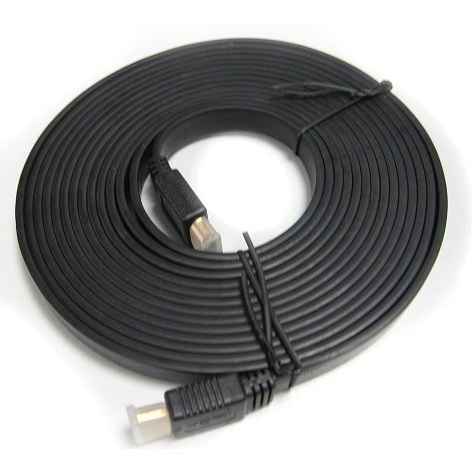 [9341756009451] 9341756009451 8Ware Flat HDMI Cable 2m - V1.4 19pin M-M Male to Male Gold Plated 3D 1080p Full HD High Speed with Ethernet