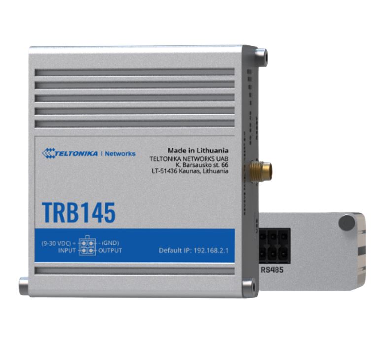 4779027312415 Teltonika TRB145 Industrial Rugged LTE RS485 Gateway, 4G/LTE (Cat 1), Equipped with RS485, Compatible with Industrial DNP3, PSU included