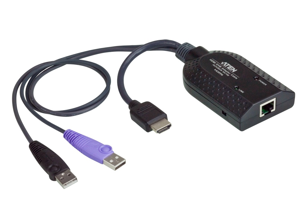 [4719264640124] 4719264640124 Aten HDMI USB KVM Adapter Cable with Virtual Media  Smart Card Reader Support for KN/KM/KH series