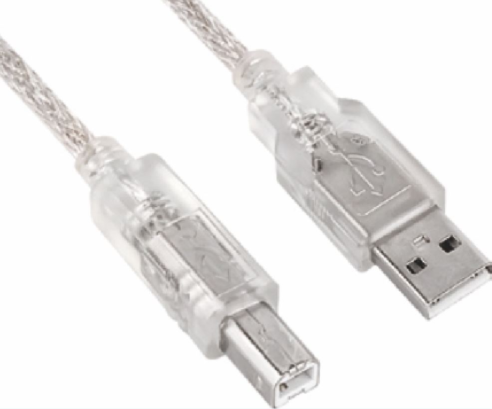 [9320200600611] 9320200600611 Astrotek USB 2.0 Printer Cable 2m - Type A Male to Type B Male Transparent Colour for HP Canon Epson Brother Xerox Lexmark Dell