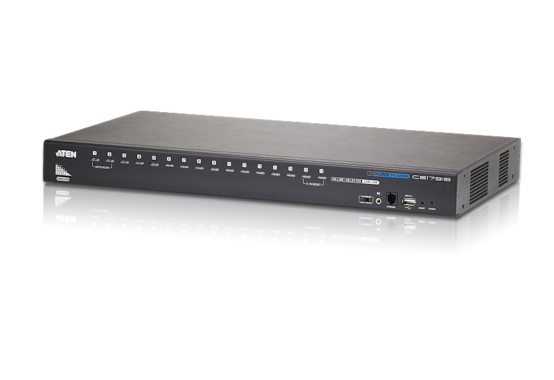 [4719264641602] 4719264641602 Aten Desktop KVM Switch 16 Port Single Display HDMI w/ audio, 2x Custom KVM Cables Included Only