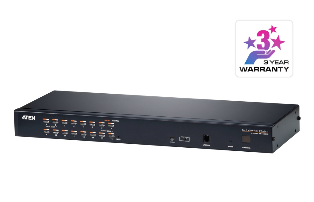 [4710423777446] 4710423777446 Aten 16-Port Cat 5 KVM over IP Switch with Daisy-Chain Port