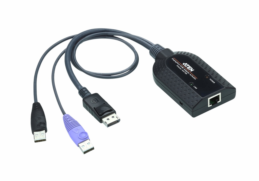 [4719264647277] 4719264647277 Aten KVM Cable Adapter with RJ45 to DisplayPort (w/ Audio Signal)  USB to suit KM and KN series