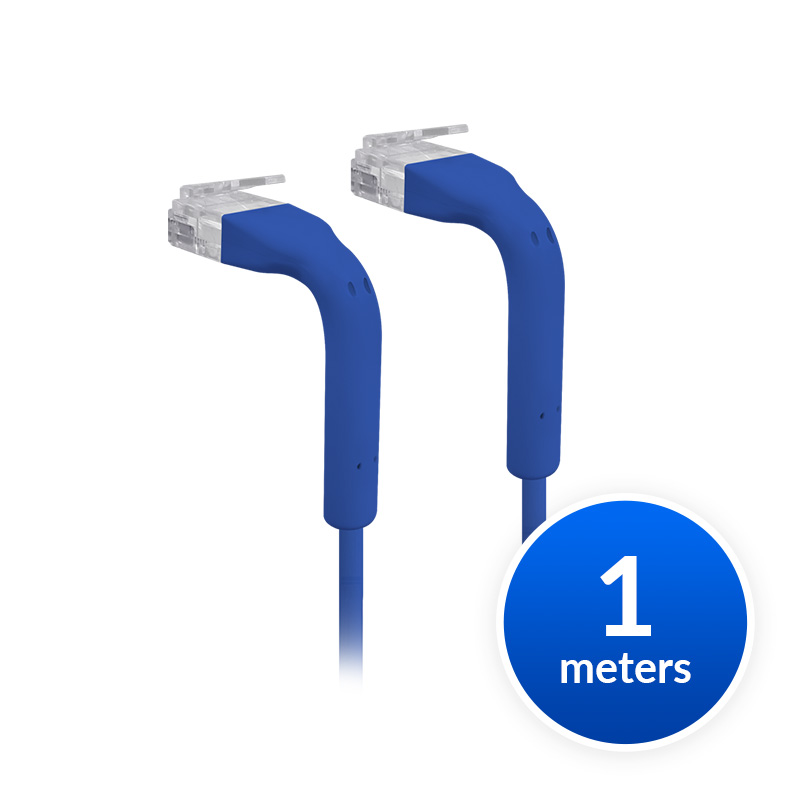 [810010071552] 810010071552 Ubiquiti UniFi Patch Cable Single Unit, 1m, Blue, End Bendable to 90 Degree, RJ45 Ethernet Cable, Cat6, Ultra-Thin 3mm Diameter, 2Yr Warr