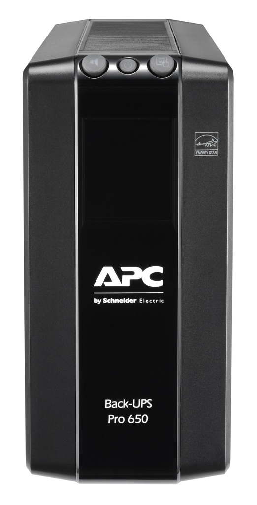 [731304346937] 731304346937 APC Back-UPS Pro 650VA/390W Line Interactive UPS, Tower, 230V/10A Input, 6x IEC C13 Outlets, Lead Acid Battery, LCD, AVR