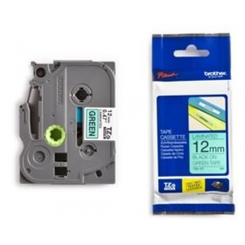 Brother 12mm Blk on Green Tape